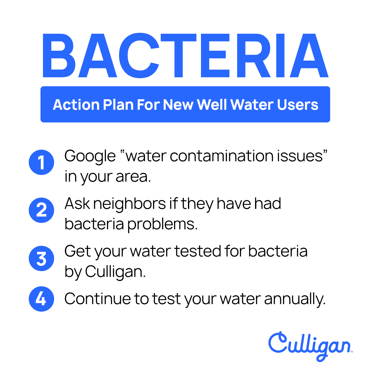 graphic explaining bacteria in well water users